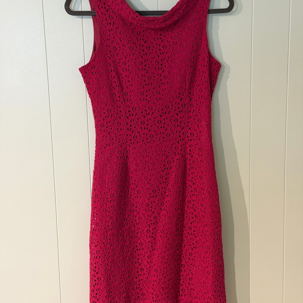 Chic Fuchsia Lace Mini Dress